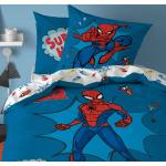 Housses de couette bleues en coton Spiderman 140x200 cm 