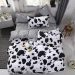 Linge de lit blanc à motif vaches 