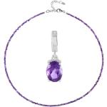 Parures de bijoux violettes en argent à perles pour femme en promo 