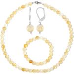 Bracelets de perles jaunes en argent à perles pour femme en promo 