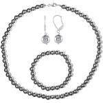 Bracelets de perles argentés en argent à perles pour femme 