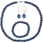 Bracelets de perles bleus en argent à perles pour femme en promo 