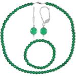 Bracelets de perles verts en argent à perles pour femme en promo 