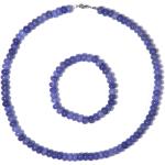 Parures de bijoux bleues en argent à perles pour femme en promo 