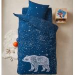 Housses de couette Vertbaudet bleus foncé en coton à motif ours 140x200 cm pour enfant en promo 