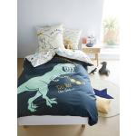 Housses de couette Vertbaudet bleu nuit en coton à motif dinosaures 140x200 cm pour enfant 