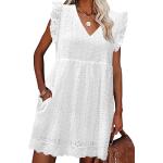 Robes d'été blanches en coton Taille S look casual pour femme en promo 
