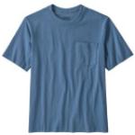 T-shirts col rond Patagonia bleus à rayures à manches courtes à col rond Taille M look fashion pour homme 