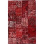 Tapis Patchwork rouge foncé patchwork en toile 140x200 