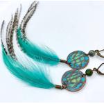 Boucles d'oreilles turquoise à perles créoles 