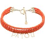 Colliers Patou orange en verre à perles de perles look fashion pour femme 
