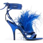 Sandales à talons Patrizia Pepe bleu roi en cuir de veau à talons aiguilles à bouts ouverts Pointure 41 pour femme en promo 
