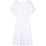 Robes Patrizia Pepe blanches en coton mélangé à manches courtes à manches courtes à col en V Taille XL pour femme 