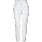 Jeans imprimés Patrizia Pepe blanc d'ivoire en coton à strass pour femme 