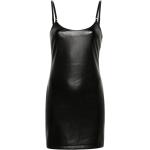 Robes de soirée courtes Patrizia Pepe noires en cuir synthétique sans manches Taille XXL pour femme 