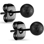 Boucles d'oreilles Paula & Fritz noires en acier finition sablée fantaisies look fashion 