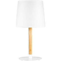 Pauleen 48103 48103Woody Lampe Max 20W E27 scandinave Blanc Luminaire à Poser 230 V Bois/Tissu, Woody Cuddles