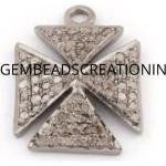 Pendentifs croix argentés en diamant personnalisés 