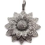 Pendentifs en diamant argentés en argent à motif fleurs personnalisés 