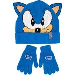 Paire de gants en tricot bleues enfant Sonic look fashion 