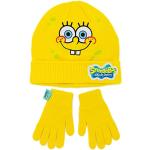 Paire de gants en tricot jaunes enfant Pat Patrouille Bob l'Éponge look fashion 