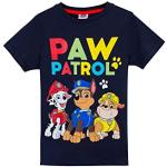 Paw Patrol, la Pat'Patrouille Garçon T-Shirt avec Chase, Rubble et Marshall 82057 Bleu, Taille 128, 8 Ans
