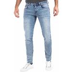 Jeans slim bleues claires troués stretch Taille L W32 look fashion pour homme 