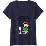 T-shirts pour fêtes de Noël bleus Snoopy Taille S classiques pour femme 