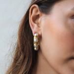 Boucles d'oreilles en perles dorées en or à perles 22 carats look vintage pour femme 