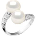 Bagues blanches en argent à perles en perle avec certificat d'authenticité look fashion pour femme 