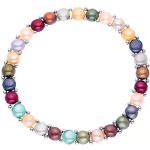 Bracelets de perles multicolores en acier à perles avec certificat d'authenticité look fashion pour femme 