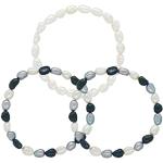 Bracelets de perles gris perle à perles avec certificat d'authenticité baroques & rococo pour femme 
