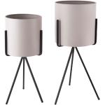 Pedestal - 2 cache-pots rond en métal mat
