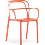 Chaises design Pedrali orange en aluminium en lot de 2 
