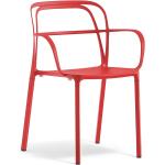 Chaises design Pedrali rouges en aluminium en lot de 2 