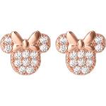 Boucles d'oreilles dorées en or rose Mickey Mouse Club Minnie Mouse look fashion pour femme 