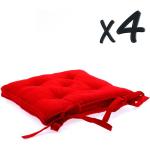 Chaises Pegane rouge bordeaux en coton en lot de 4 