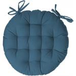 Galettes de chaise Pegane bleu canard en coton à motif canards en lot de 6 
