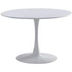 Tables de salle à manger rondes Pegane blanches diamètre 110 cm 