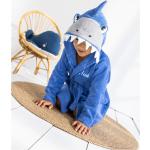 Peignoirs de bain bleus en coton à motif requins enfant en promo 