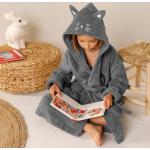 Peignoirs de bain gris en coton enfant Taille 2 ans en promo 