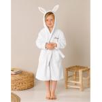 Peignoirs de bain blancs en coton à motif lapins enfant en promo 