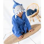 Peignoirs à capuches bleus en coton à motif requins enfant Taille 2 ans en promo 