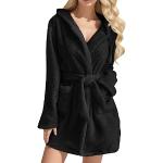 Peignoirs en éponge noirs en éponge à capuche Taille 4 XL plus size look fashion pour femme 