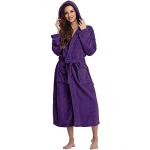 Pyjamas combinaisons d'automne violets en éponge à capuche Taille XXL plus size look sexy pour femme 
