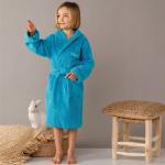 Peignoirs Colombine turquoise en coton enfant Taille 14 ans en promo 