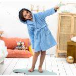 Peignoirs à capuches bleus en coton enfant Taille 2 ans en promo 