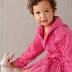 Peignoirs à capuches Colombine roses en coton enfant en promo 