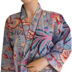 Peignoirs Kimono roses à fleurs en coton Tailles uniques pour femme 