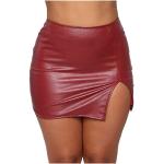 Minijupes rouges en cuir synthétique minis look sexy pour femme 